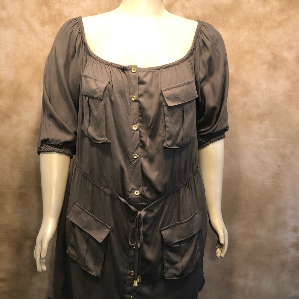 Olive Green Cargo Dress, 3X